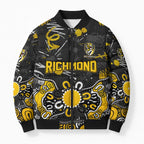 Personalized Richmond Tigers Bomber Puffer Jacket Aboriginal Dot Painting Graffiti Style