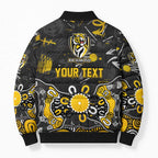 Personalized Richmond Tigers Bomber Puffer Jacket Aboriginal Dot Painting Graffiti Style