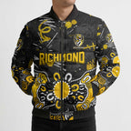 Personalized Richmond Tigers Bomber Puffer Jacket Aboriginal Dot Painting Graffiti Style
