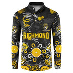 Personalized Richmond Tigers Button Sweatshirt Aboriginal Dot Painting Graffiti Style