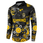Personalized Richmond Tigers Button Sweatshirt Aboriginal Dot Painting Graffiti Style