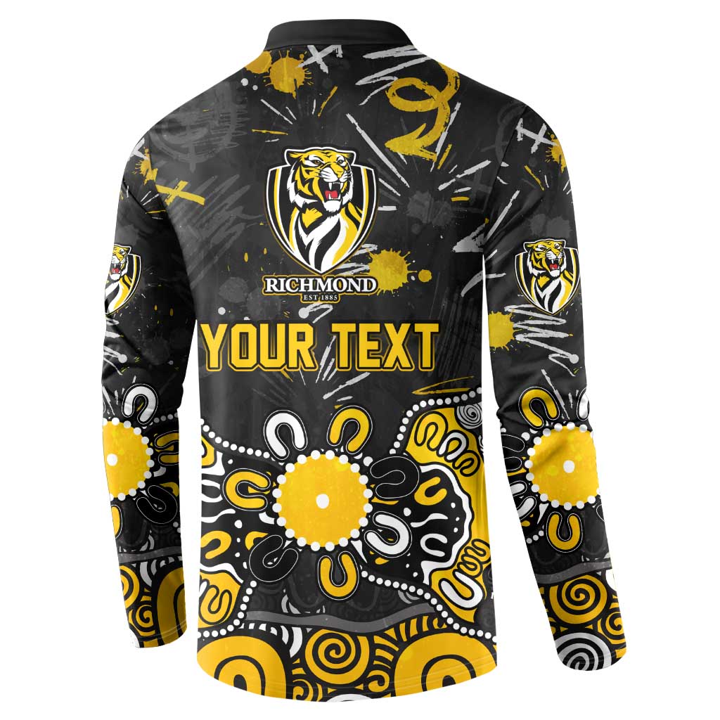 Personalized Richmond Tigers Button Sweatshirt Aboriginal Dot Painting Graffiti Style