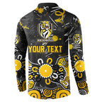 Personalized Richmond Tigers Button Sweatshirt Aboriginal Dot Painting Graffiti Style
