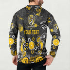 Personalized Richmond Tigers Button Sweatshirt Aboriginal Dot Painting Graffiti Style