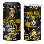 Personalized Richmond Tigers 4 in 1 Can Cooler Tumbler Aboriginal Dot Painting Graffiti Style