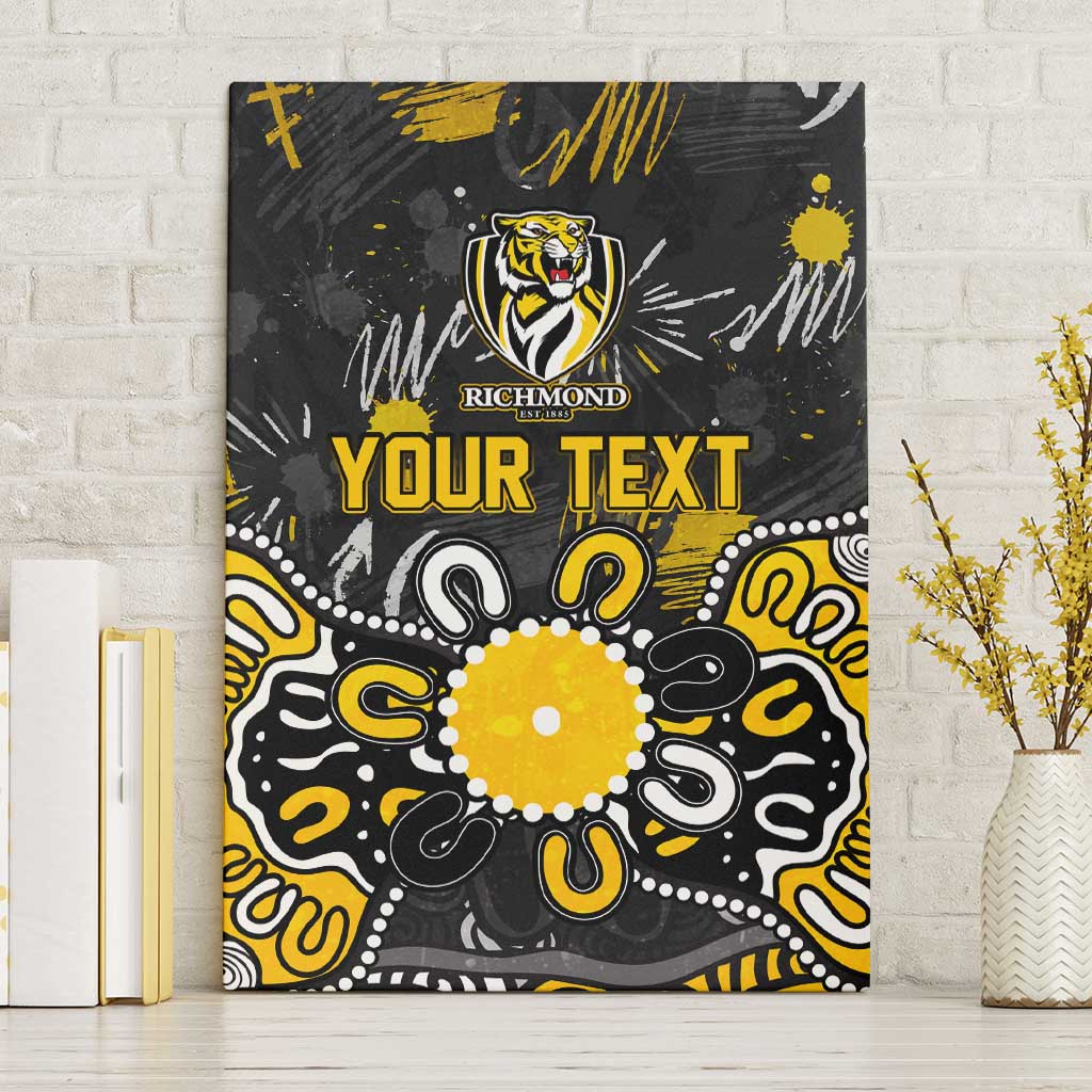 Personalized Richmond Tigers Canvas Wall Art Aboriginal Dot Painting Graffiti Style