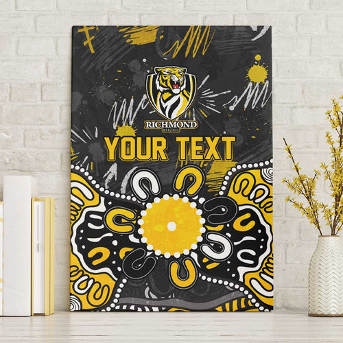 Personalized Richmond Tigers Canvas Wall Art Aboriginal Dot Painting Graffiti Style
