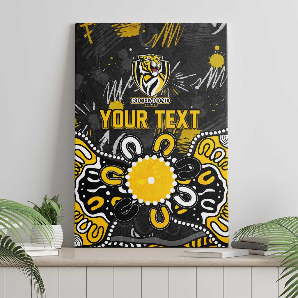 Personalized Richmond Tigers Canvas Wall Art Aboriginal Dot Painting Graffiti Style