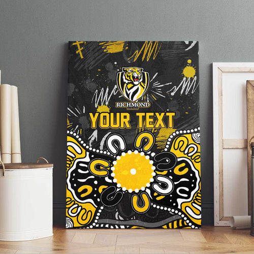 Personalized Richmond Tigers Canvas Wall Art Aboriginal Dot Painting Graffiti Style