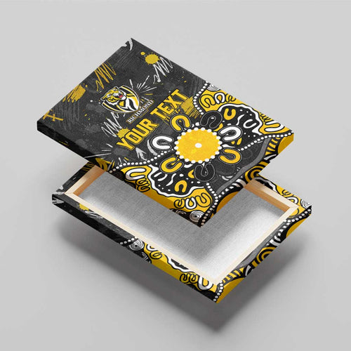 Personalized Richmond Tigers Canvas Wall Art Aboriginal Dot Painting Graffiti Style