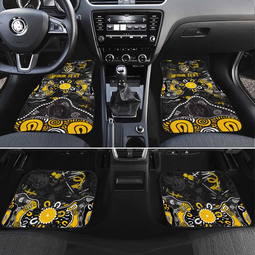Personalized Richmond Tigers Car Mats Aboriginal Dot Painting Graffiti Style