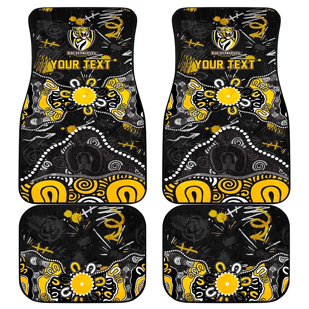Personalized Richmond Tigers Car Mats Aboriginal Dot Painting Graffiti Style