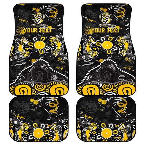 Personalized Richmond Tigers Car Mats Aboriginal Dot Painting Graffiti Style