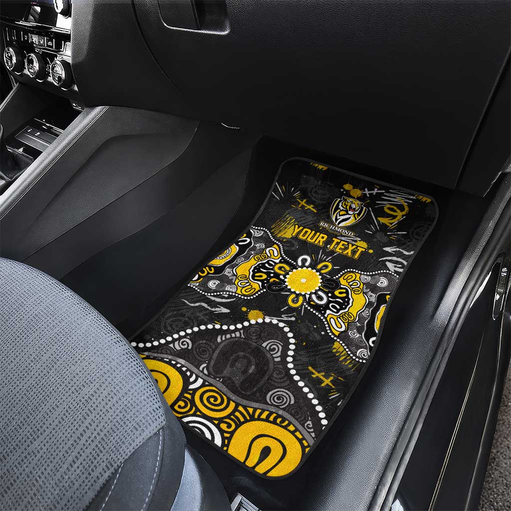 Personalized Richmond Tigers Car Mats Aboriginal Dot Painting Graffiti Style