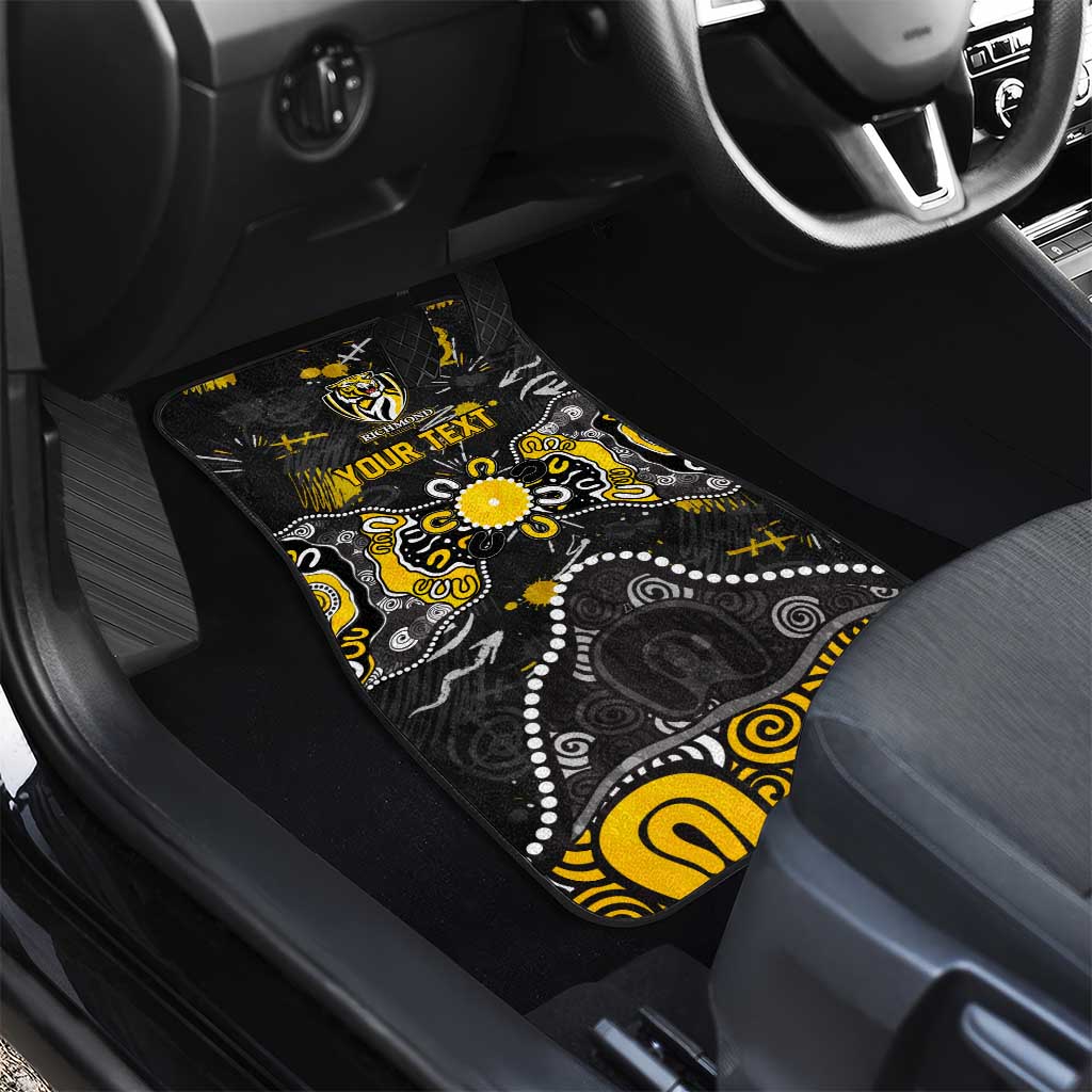 Personalized Richmond Tigers Car Mats Aboriginal Dot Painting Graffiti Style