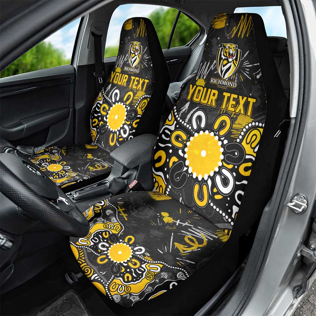 Personalized Richmond Tigers Car Seat Cover Aboriginal Dot Painting Graffiti Style