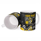Personalized Richmond Tigers Ceramic Mug Aboriginal Dot Painting Graffiti Style
