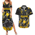 Personalized Richmond Tigers Couples Matching Summer Maxi Dress and Hawaiian Shirt Aboriginal Dot Painting Graffiti Style