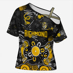Personalized Richmond Tigers Cross Shoulder Shirt Aboriginal Dot Painting Graffiti Style