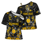 Personalized Richmond Tigers Cross Shoulder Shirt Aboriginal Dot Painting Graffiti Style