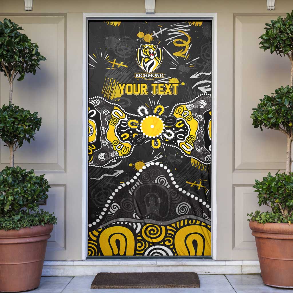 Personalized Richmond Tigers Door Cover Aboriginal Dot Painting Graffiti Style
