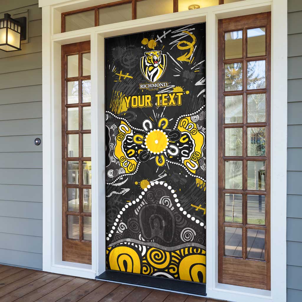 Personalized Richmond Tigers Door Cover Aboriginal Dot Painting Graffiti Style