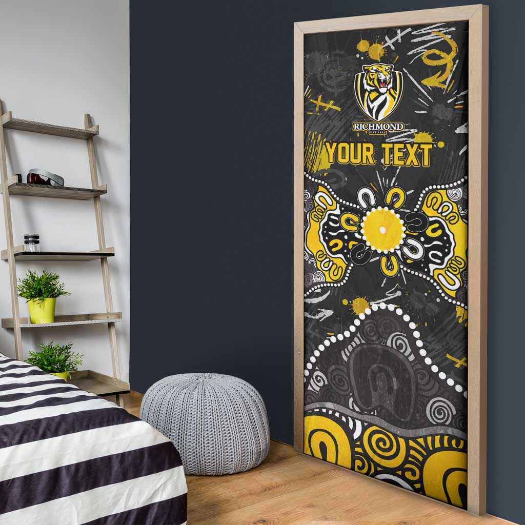 Personalized Richmond Tigers Door Cover Aboriginal Dot Painting Graffiti Style