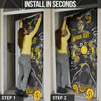 Personalized Richmond Tigers Door Cover Aboriginal Dot Painting Graffiti Style