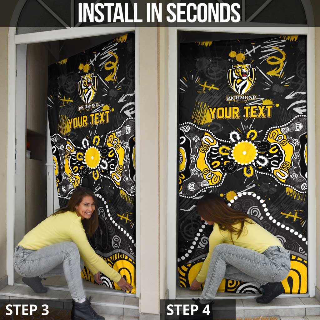 Personalized Richmond Tigers Door Cover Aboriginal Dot Painting Graffiti Style
