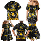 Personalized Richmond Tigers Family Matching Mermaid Dress and Hawaiian Shirt Aboriginal Dot Painting Graffiti Style