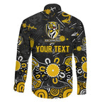Personalized Richmond Tigers Family Matching Mermaid Dress and Hawaiian Shirt Aboriginal Dot Painting Graffiti Style