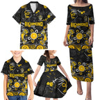Personalized Richmond Tigers Family Matching Puletasi and Hawaiian Shirt Aboriginal Dot Painting Graffiti Style