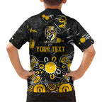 Personalized Richmond Tigers Family Matching Puletasi and Hawaiian Shirt Aboriginal Dot Painting Graffiti Style
