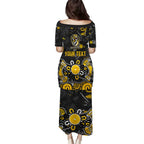Personalized Richmond Tigers Family Matching Puletasi and Hawaiian Shirt Aboriginal Dot Painting Graffiti Style