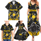 Personalized Richmond Tigers Family Matching Summer Maxi Dress and Hawaiian Shirt Aboriginal Dot Painting Graffiti Style