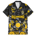 Personalized Richmond Tigers Family Matching Summer Maxi Dress and Hawaiian Shirt Aboriginal Dot Painting Graffiti Style