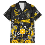 Personalized Richmond Tigers Family Matching Summer Maxi Dress and Hawaiian Shirt Aboriginal Dot Painting Graffiti Style