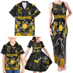 Personalized Richmond Tigers Family Matching Tank Maxi Dress and Hawaiian Shirt Aboriginal Dot Painting Graffiti Style