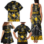 Personalized Richmond Tigers Family Matching Tank Maxi Dress and Hawaiian Shirt Aboriginal Dot Painting Graffiti Style
