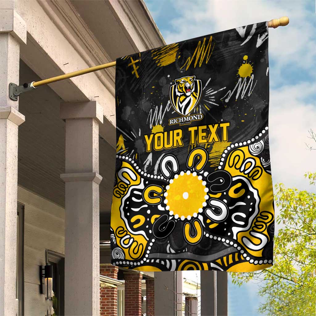 Personalized Richmond Tigers Garden Flag Aboriginal Dot Painting Graffiti Style