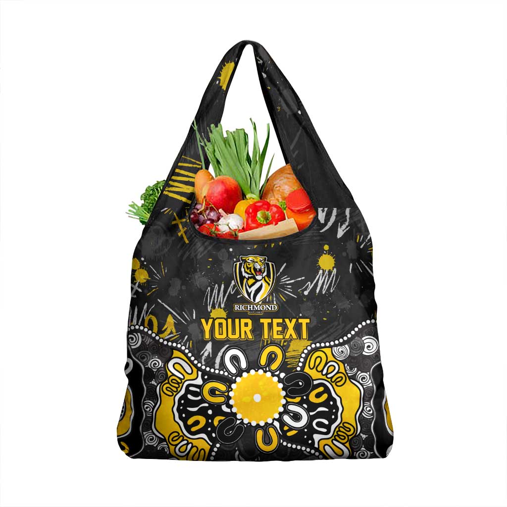 Personalized Richmond Tigers Grocery Bag Aboriginal Dot Painting Graffiti Style