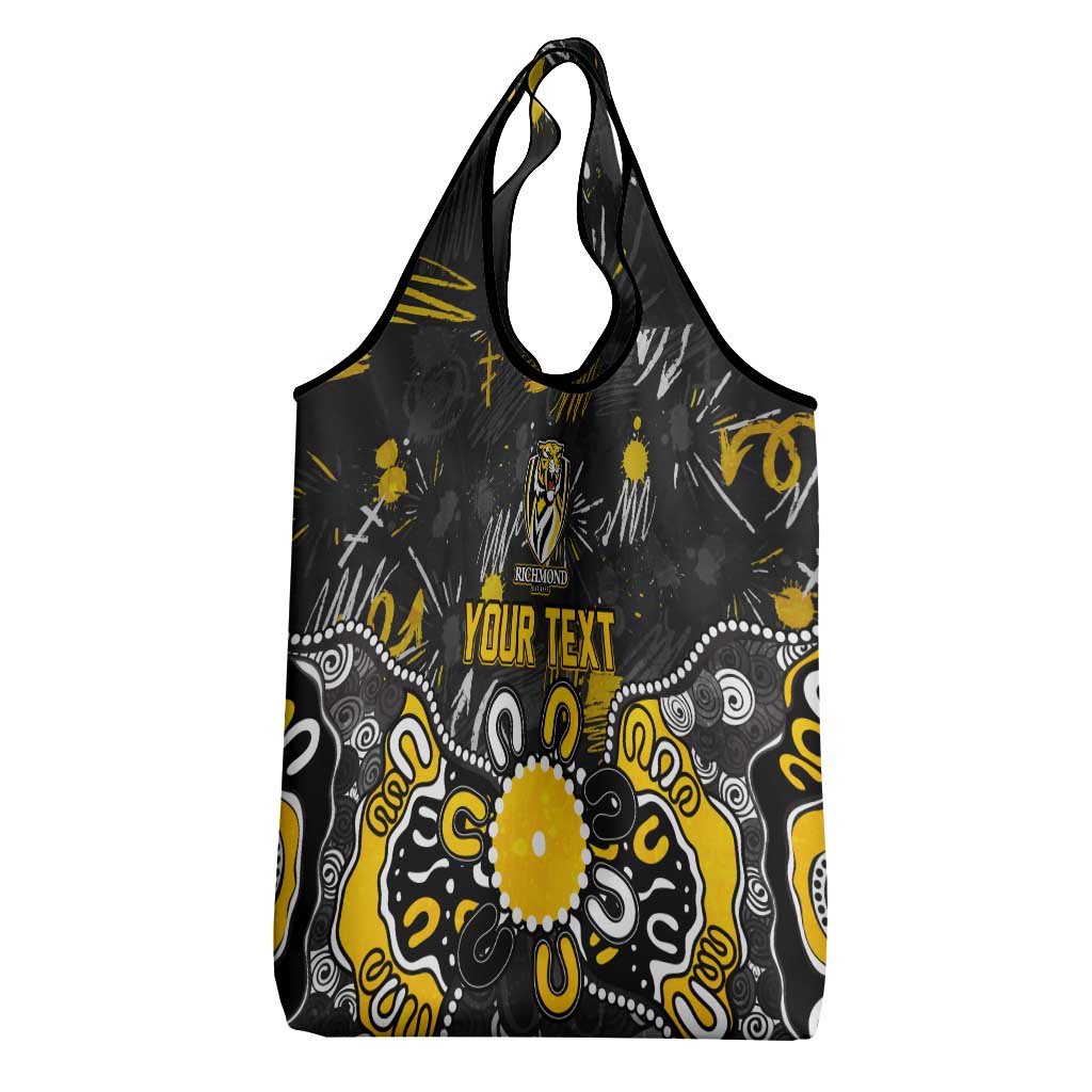 Personalized Richmond Tigers Grocery Bag Aboriginal Dot Painting Graffiti Style