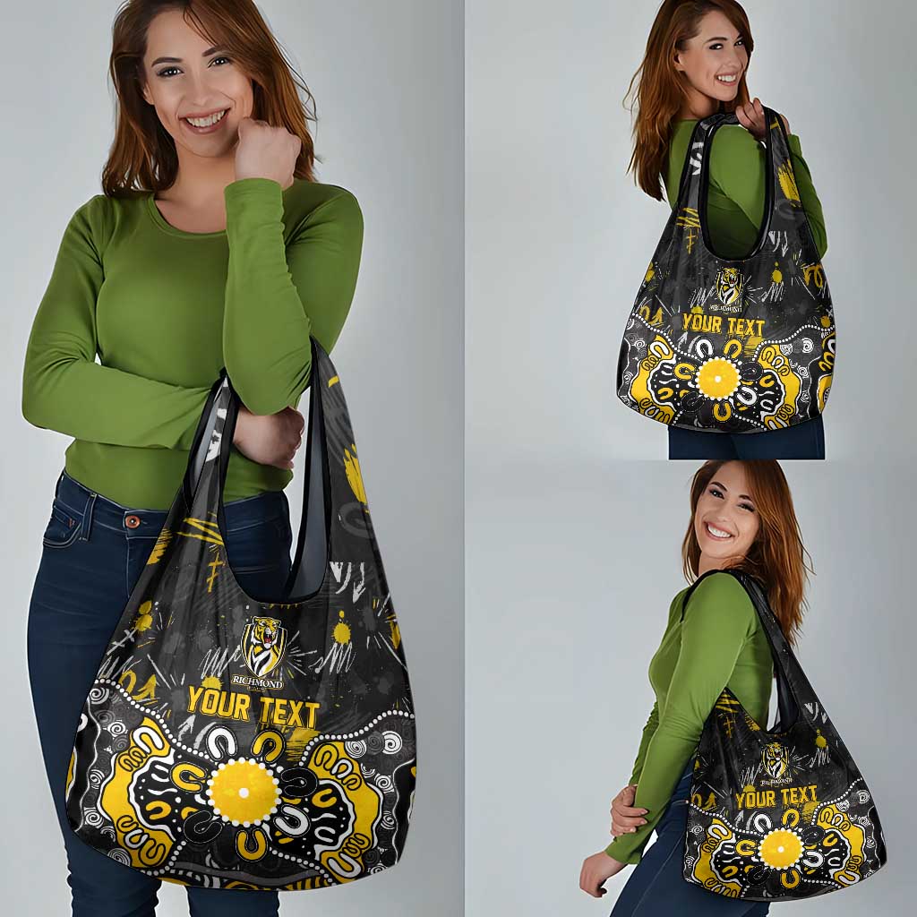 Personalized Richmond Tigers Grocery Bag Aboriginal Dot Painting Graffiti Style