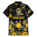 Personalized Richmond Tigers Hawaiian Shirt Aboriginal Dot Painting Graffiti Style