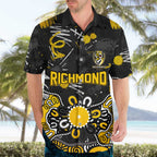Personalized Richmond Tigers Hawaiian Shirt Aboriginal Dot Painting Graffiti Style