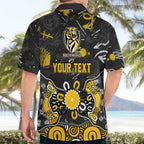 Personalized Richmond Tigers Hawaiian Shirt Aboriginal Dot Painting Graffiti Style