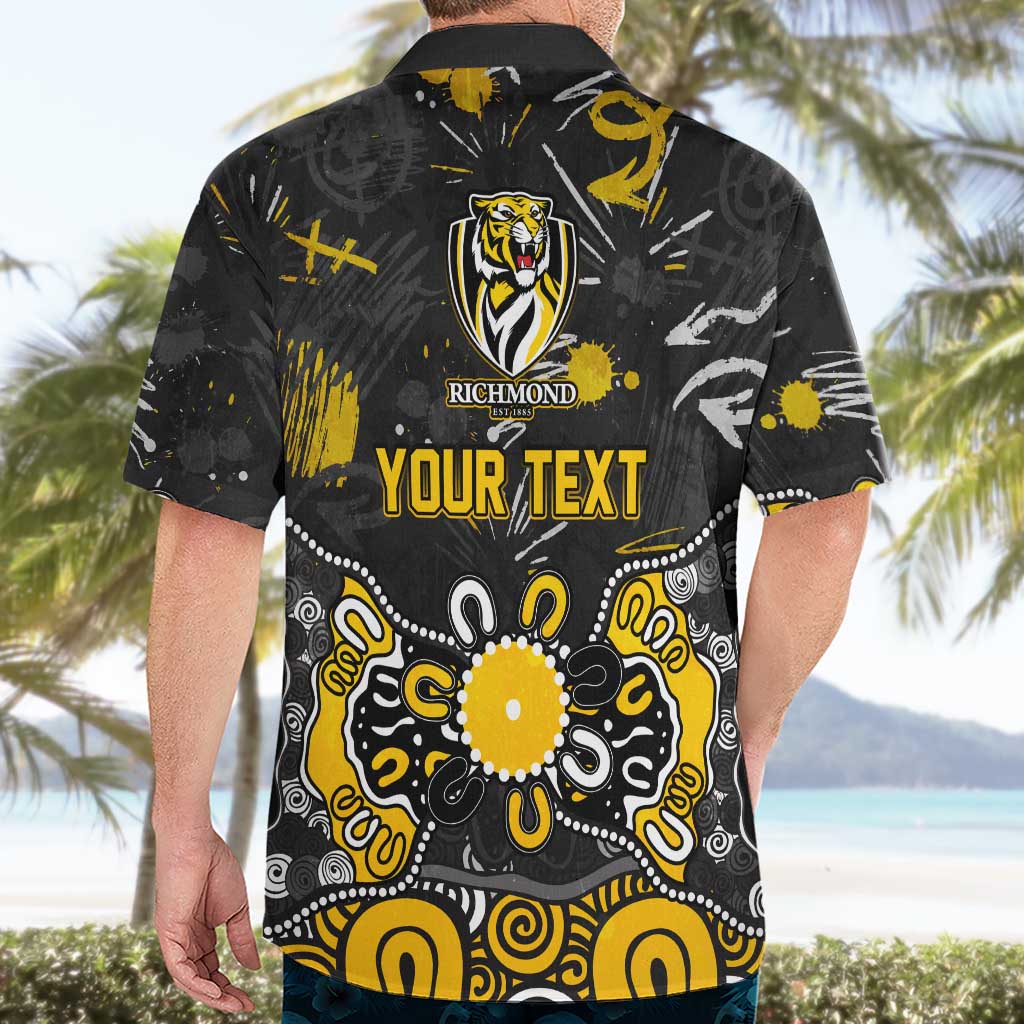 Personalized Richmond Tigers Hawaiian Shirt Aboriginal Dot Painting Graffiti Style