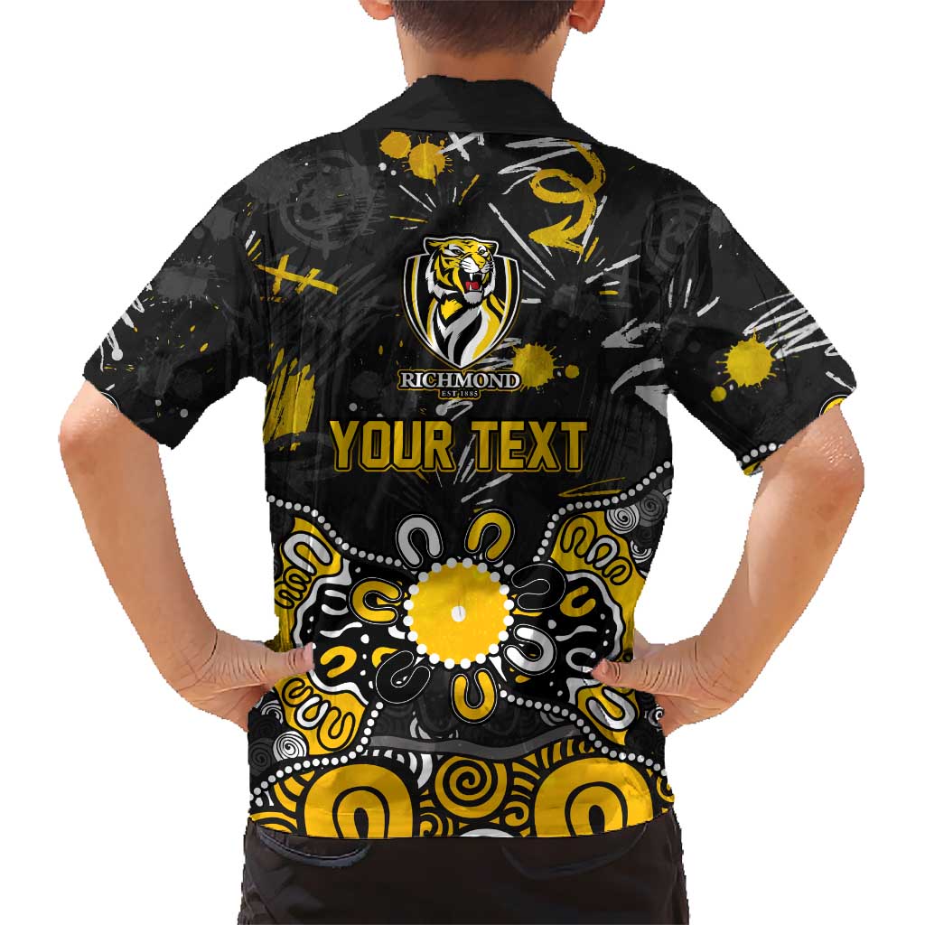 Personalized Richmond Tigers Hawaiian Shirt Aboriginal Dot Painting Graffiti Style
