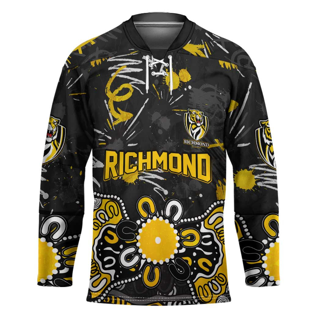 Personalized Richmond Tigers Hockey Jersey Aboriginal Dot Painting Graffiti Style