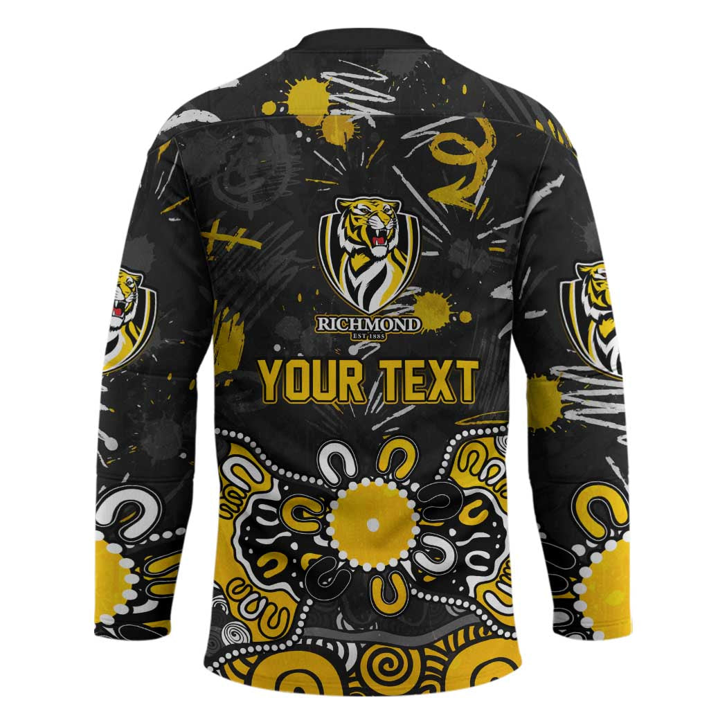Personalized Richmond Tigers Hockey Jersey Aboriginal Dot Painting Graffiti Style